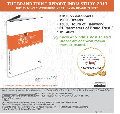 The Brand Trust Report, India Study - 2013