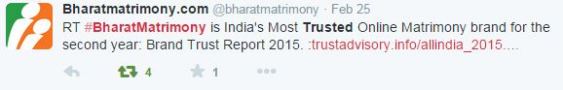 Bharat Matrimony tweet